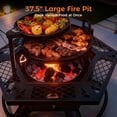thumbnail image 3 of Outdoor Fire Pit with BBQ, Wood Burning Fire Pit for Patio, Outside Firepits with Grill, 3 of 9