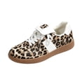 thumbnail image 2 of Domzle Women Retro Gum Sole Fashion Sneakers | PU Leather Classic Tennis Walking Shoes Anti Slip Trainers Brown 39, 2 of 8