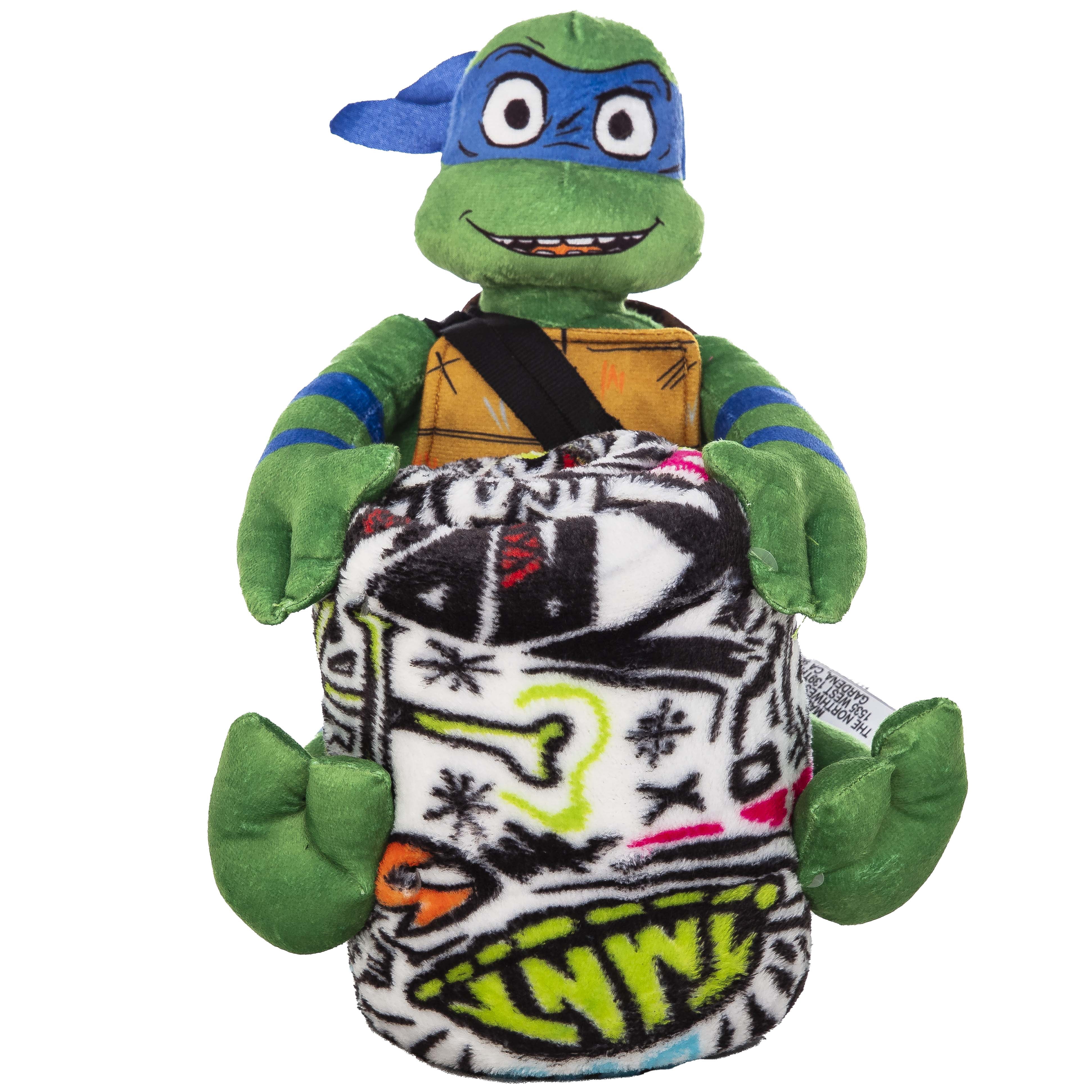 Teenage Mutant Ninja Tutles Sketched Out Kids Silk Touch Throw Blanket with Plush Hugger – Ultra Soft Plush Character Pillow for Kids