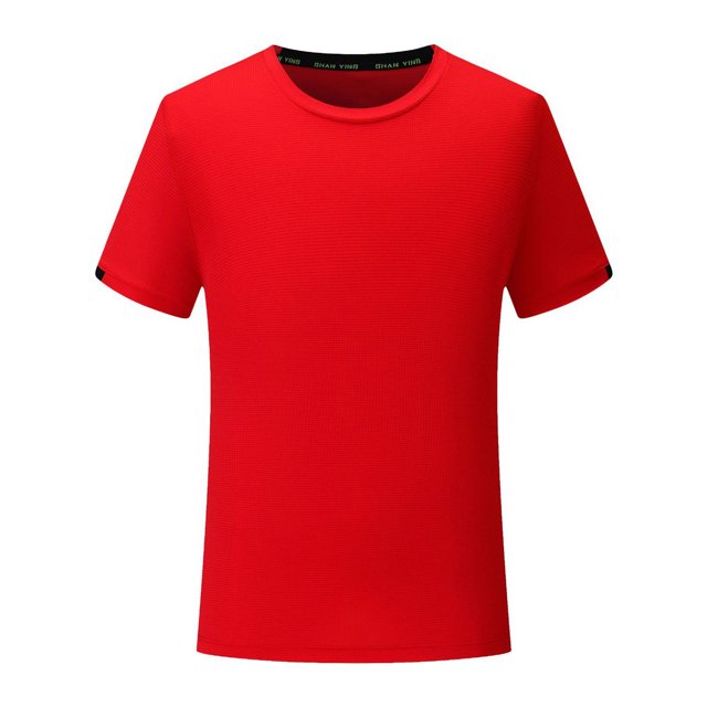 Yruioon T-Shirt de Sport à Manches Courtes pour Garçons, Séchage Rapide, Protection Éruption Cutanée, Rouge 140