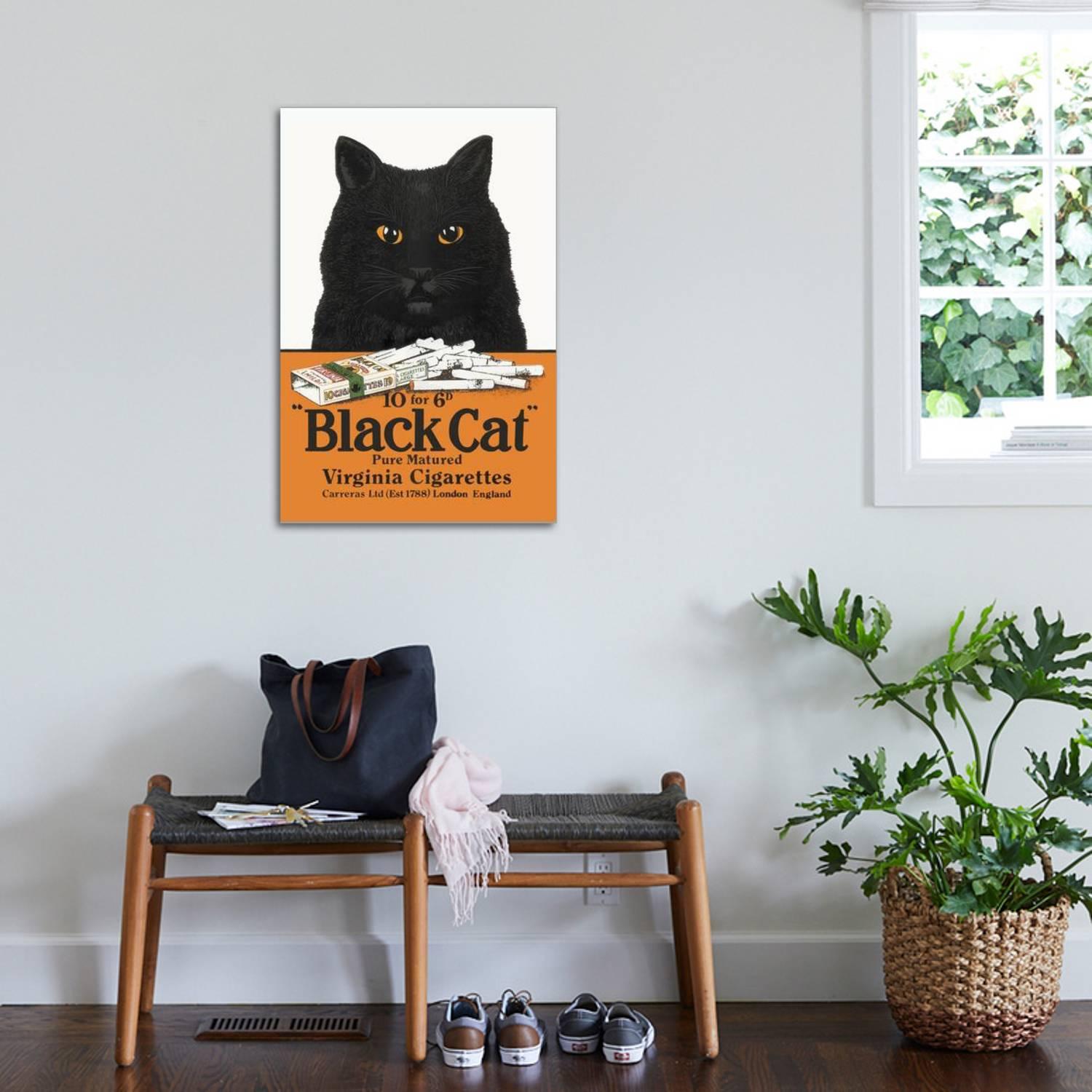 black cat virginia cigarettes sign Vintage Style 12 Inch Convex Antiques Atlas - Black Cat