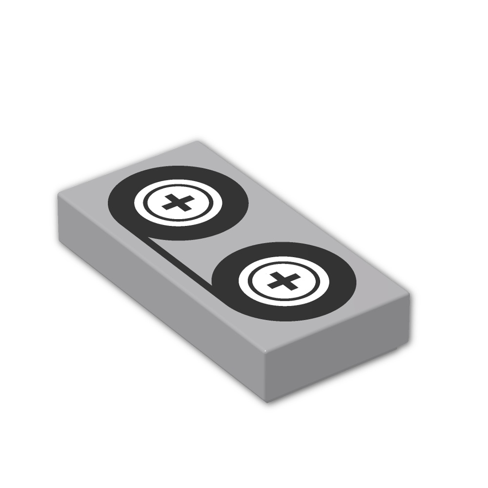 Tape Spool Lego 2 x Tile 3069bp02 New Light Grey 1x2 bedr