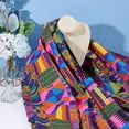 thumbnail image 4 of 6 Yards Cloth African Fabric by The Yard - 45 Inch Wide Colorful Kente Wax Printed Polyester Fabric Ethnic Style Patchwork for Party Dress DIY Crafts Garment Accessories Colorful, 4 of 7