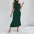 thumbnail image 4 of Vestido sin mangas con cuello alto y hombros descubiertos para mujer - Elegante conjunto informal para fiesta - Prenda versátil para primavera y otoño - Tallas XS-XL, 4 of 8
