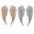 thumbnail image 3 of Opolski Women's 9K Gold Plated Angel Wings Crystal Ear Studs Luxury Earrings Jewelry, 3 of 7