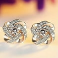 thumbnail image 2 of 925 Silver Anniversary Stud Earring Women Luxury Cubic Zircon Jewelry, 2 of 2