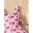 thumbnail image 5 of Bagilaanoe Toddler Baby Girl Valentine's Day Jumpsuit Sleeveless Heart Print Romper Overalls 6M 12M 18M 24M 3T 4T Kids Long Flared Pants Casual Outfits, 5 of 8