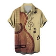 thumbnail image 1 of Men's Button Shirt 2024 Summer Fashion Casual Personality Musical Instrument Digital Short Sleeve-week, 1 of 4