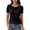 Black, variant on Women's Lightweight Short Sleeve Sweater Top Business Casual Crew Neck Summer Loose Basic Tops by Yigetop Black L