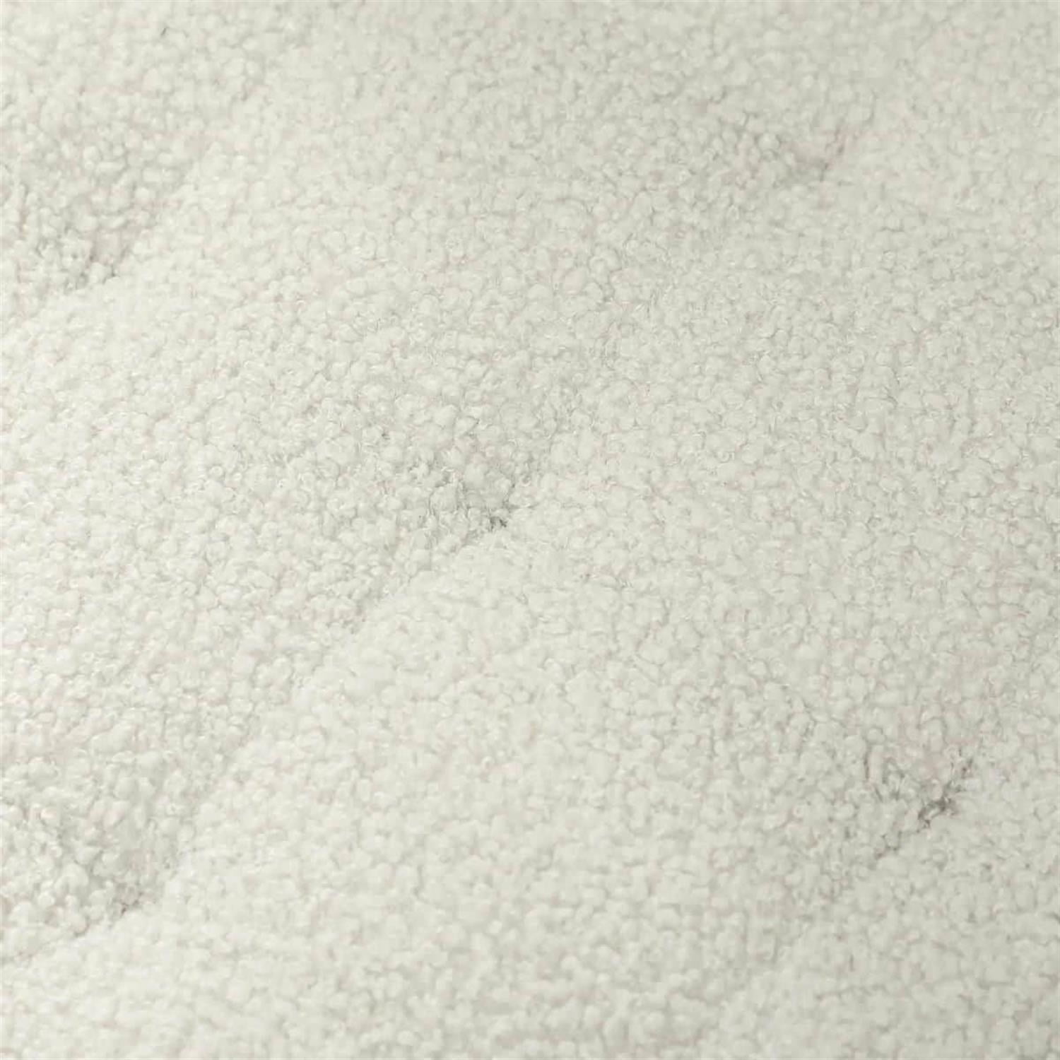 Demi Bonn 17" Round Ottoman with Storage, Wooden Legs, Cozy Teddy Fleece Tufted Footstool Lid for Living Room Hallway, White