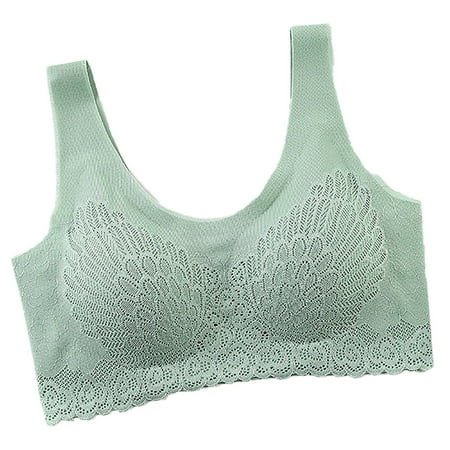 HCURIBAD Wireless Bras  Clearance! Bras for Women Women Sexy Lace Transparent Bras Womens Lingerie  Push up Bra  Backless Bra  Bras for Women Green 2XL