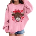 thumbnail image 1 of PMVFHDE Chandail Personnalisé Filles Mode Décontractée Col Rond Sans Capuche Manches Longues Imprimé Saint-Valentin Rose, 9-10 Ans, 1 of 4
