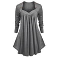 thumbnail image 1 of Camiseta de Talla Extra de Escote en Corazón Rosegal Mangas largas de talla grande, 1 of 5