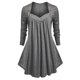 thumbnail image 1 of Camiseta de Talla Extra de Escote en Corazón Rosegal Mangas largas de talla grande, 1 of 5