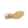 thumbnail image 3 of BLISSFUL STEP Style Women's Shoes Ankle Strap Buckle Block Heel Sandals White 9.5, 3 of 8