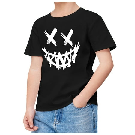 

ZMHEGW Children s Printed Short Sleeved T Shirt Toddler Boys Girls T Shirts
