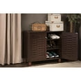 thumbnail image 3 of Bowery Hill Contemporary Solid Wood 2 Door 9 Pairs Shoe Cabinet in Dark Brown, 3 of 6