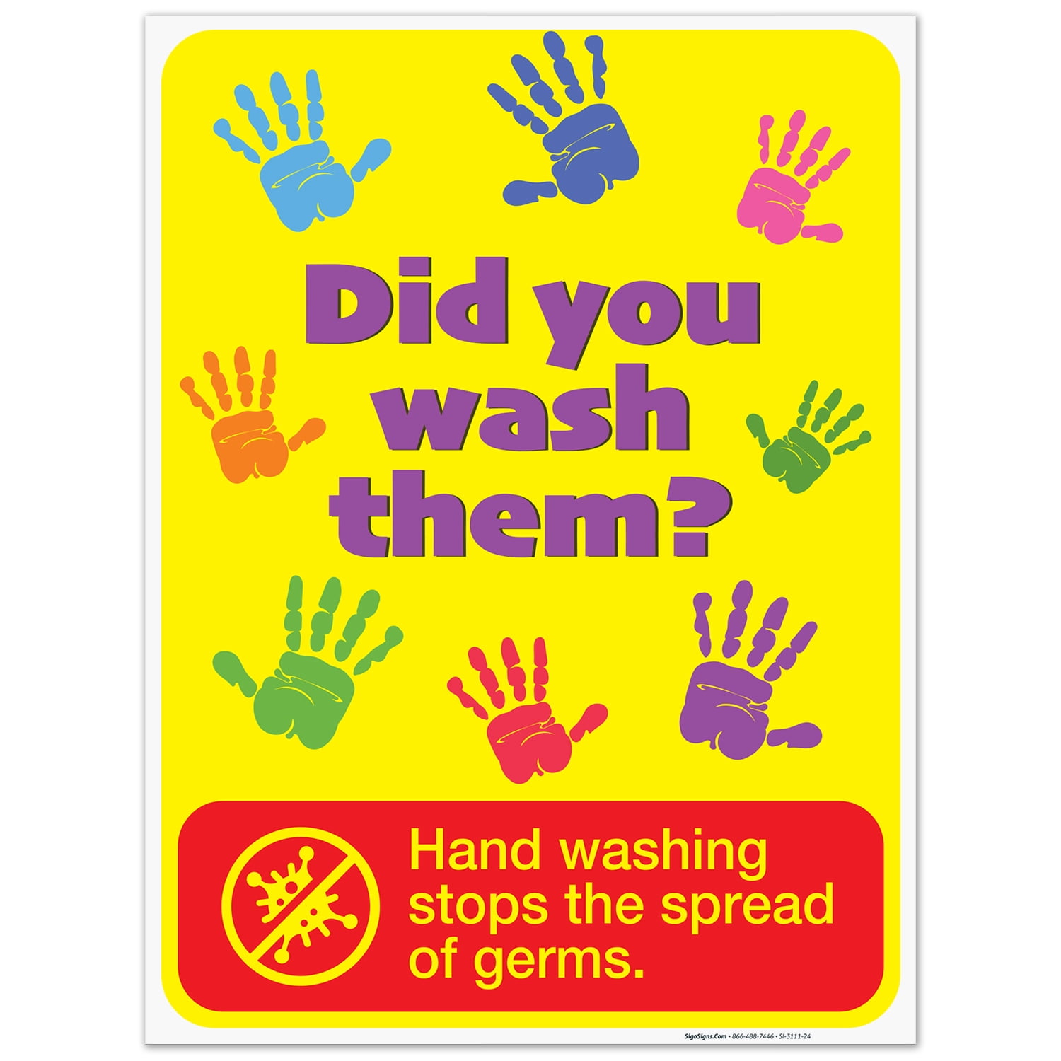 Hand Washing Signs for Kids, Hand Washing Stops The Spread of Germs ...