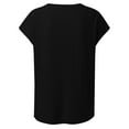 thumbnail image 3 of Easter Shirt Summer Tops with Sleeves for Women Silk Women's Short Sleeve T Shirts Casual Solid Tops Basic Loose Crew Neck Clothes Dressy Pullover Tee with Pocket Plus Size Tops for Women 4X-5X Tunic, 3 of 4