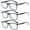 3 Pairs of Blue, variant on 3 Pairs of Black Blue Retro Rectangle Bifocal Reading Glasses 1.00 for men, Classic Presbyopic Glasses Spring Hinge Readers +1.00