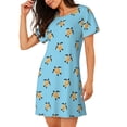 thumbnail image 2 of Daiia Chemise de Nuit Femme Imprimé Tortue de Mer Douce Manches Courtes Robe de Nuit Manches Courtes, 2 of 6
