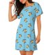 thumbnail image 2 of Fotbe Sea Turtle Bata de Dormir para Mujer con Estampado, Camisón de Algodón de Manga Corta, Ropa de Dormir Casual, 2 of 6