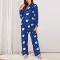 thumbnail image 2 of Fotbe Moon Lamb Conjunto de Pijama de Manga Larga para Mujer con Estampado, Ropa de Dormir de 2 Piezas, Conjunto de Casa Suave y Cómodo con Bolsillos-XX-Large, 2 of 7