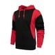 thumbnail image 4 of Sudadera con capucha para hombre, manga larga, bolsillo con cordón, dobladillo elástico, ajuste informal, sudadera para hombre para deporte, negro rojizo S, 4 of 6