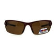 thumbnail image 2 of Polarized Antiglare Mens Baseball Half Rim Sport Light Weight Sunglasses Burgundy Brown, 2 of 3