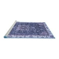 thumbnail image 2 of Ahgly Company Machine Washable Indoor Round Abstract Blue Modern Area Rugs, 8' Round, 2 of 4