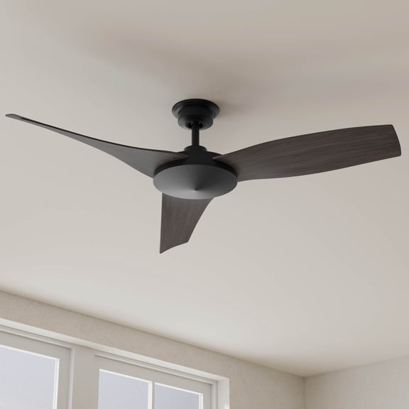 Spicer Collection 54" Three-Blade Antique Black/Matte Black Indoor/Outdoor DC Motor Contemporary Ceiling Fan