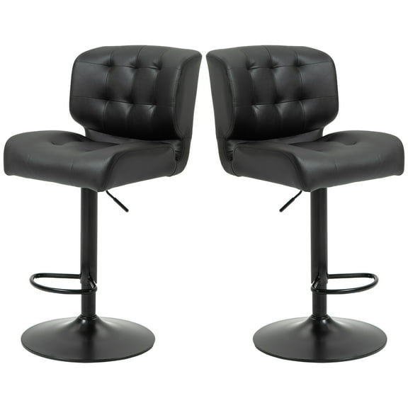 HOMCOM Bar Height Bar Stools Set of 2 with Adjustable Seat