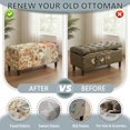 thumbnail image 6 of FOR U DESIGNS Watercolor Cherry Blossom Print Ottoman Cover Washable Footstool Covers Thick Slipcover for Rectangle Ottoman, Washable Storage Furniture Protector for Dogs Pets, 6 of 7