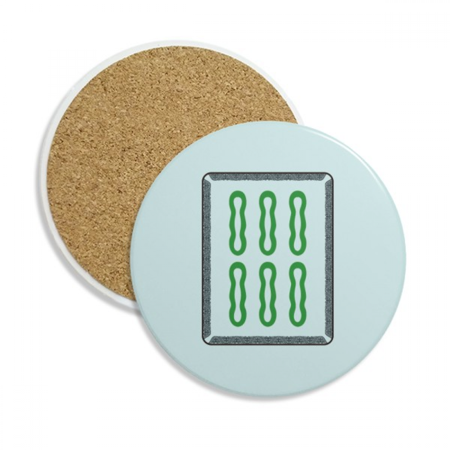 

Mahjong Bar 6 Tiles Pattern Coaster Cup Mug Tabletop Protection Absorbent Stone