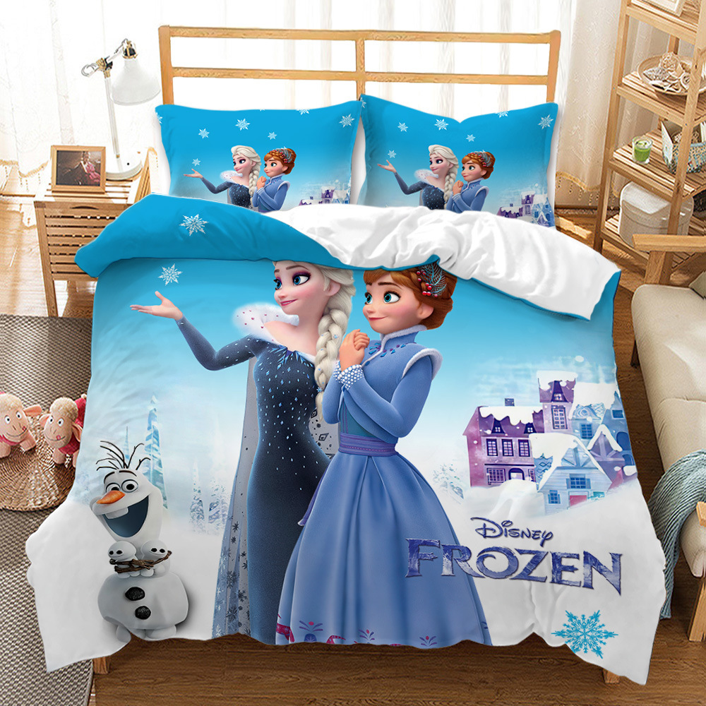 Princess Duvet Cover Set, 3D Printed Cute Cartoon Bed Cover Set for