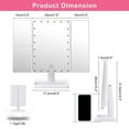 thumbnail image 3 of Trifold Makeup Mirror with 22 LED Lights,10X/3X/2X Magnification Portable Fold Lighted Table Desk Cosmetic Mirror,White, 3 of 6