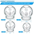 thumbnail image 3 of Royal Massage Glass Fire Cupping Jars Thick Glass Cupping Set 4 Sizes Vacuum Cupping Glass Fire Cupping Jars with Finger Grips (6 Pieces), 3 of 7