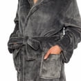 thumbnail image 4 of Women's Animal Hooded Robe - Plush Short Elephant Bathrobe By Silver Lilly (Grey/White, M), 4 of 6