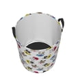 thumbnail image 3 of Fotbe French Bulldog With Coffee Cup Laundry Basket with Handles, Waterproof Large Laundry Hamper, Wash Bag for Corner Dorm, Rolling Laundry Basket with Handles-Small, 3 of 8