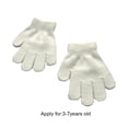 thumbnail image 3 of Guantes de invierno para niños Qarigey de punto con cubierta de dedos color blanco, 3 of 6