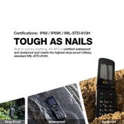 AGM M10 Rugged Basic Flip Phone, 4G Feature Cell Phone, Simple Mobile Phones, Waterproof & Drop-Proof, Pocket-Sized, SOS Button, Speed Dial, 98dB Speaker, Large Fonts & Big Buttons, for T-Mobile ONLY