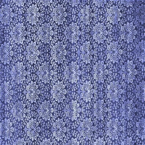 Ahgly Company Indoor Square Abstract Blue Contemporary Area Rugs, 5' Square