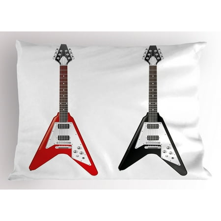 Guitar Pillow Sham Musical Instrument With V Shaped Design Famous
