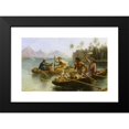 thumbnail image 2 of Nicholas Chevalier 14x10 Black Modern Framed Museum Art Print Titled - Race to the Market, Tahiti (1880), 2 of 5