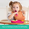 thumbnail image 2 of Silicone Suction Plate for Baby - 100% Food Grade Silicone Divided Plate | Toddler Self Feeding Training Suction Plate Set | BPA-Free, Microwave Dishwasher Safe Stay Put Plates (Pink & Orange), 2 of 5
