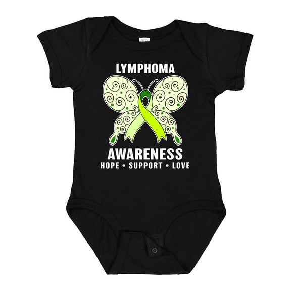 Inktastic Lymphoma Awareness Hope Support and Love Boys or Girls Baby Bodysuit