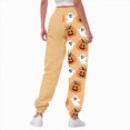 thumbnail image 6 of TOWED22 Women Halloween Sweatpants Cute Ghost Graphic Track Pants Drawstrings High Waisted Bottom Active Joggers with Pocket(Light Yellow,XXL), 6 of 7
