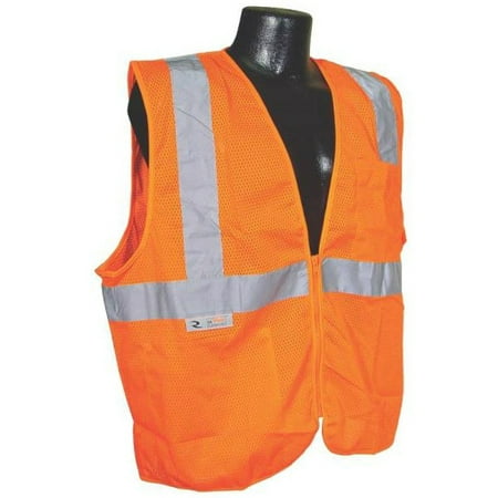 - SV2ZOMXL Class 2 Economy Mesh Safety Vest With Zipper, Orange, X-Large