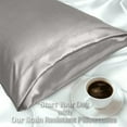 Hannah Linen Grey King Size Pillow Cases Set of 2, Satin Pillowcases