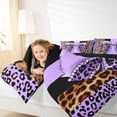 thumbnail image 3 of Erosebridal Leopard Pattern Bowtie Queen Comforter Set For Girls Kids,Fashion Women Cheetah Lover Bedding Comforter Set,Reversible black,3 Pieces, 3 of 7